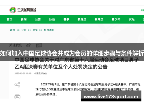 如何加入中国足球协会并成为会员的详细步骤与条件解析